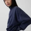 Vintagesoft Oversized πουλόβερ με μισό φερμουάρ και κωνική γραμμή
