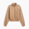 Vintagesoft Oversized πουλόβερ με μισό φερμουάρ και κωνική γραμμή