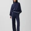 Vintagesoft Oversized πουλόβερ με μισό φερμουάρ και κωνική γραμμή