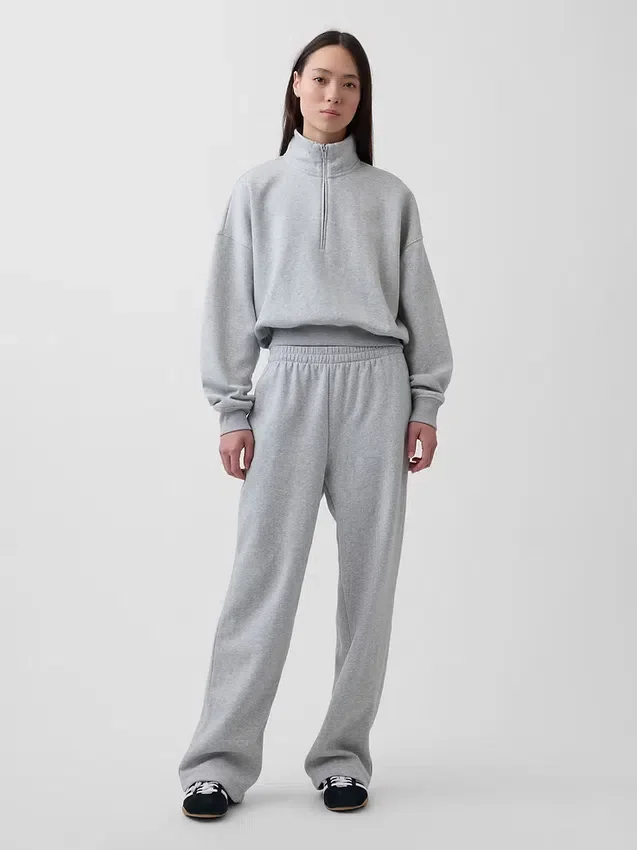 Vintagesoft Oversized πουλόβερ με μισό φερμουάρ και κωνική γραμμή