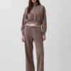 Vintagesoft Oversized πουλόβερ με μισό φερμουάρ και κωνική γραμμή
