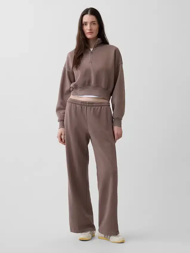 Vintagesoft Oversized πουλόβερ με μισό φερμουάρ και κωνική γραμμή