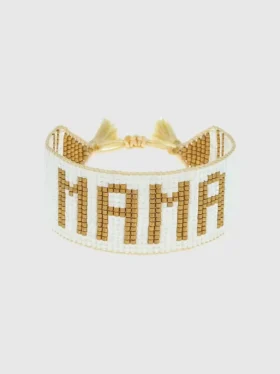 Βραχιόλι Hart «Mama» σε λευκό και χρυσό
