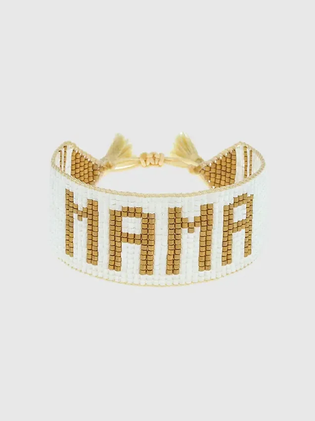 Βραχιόλι Hart «Mama» σε λευκό και χρυσό