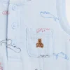 Βρεφικό βαμβακερό φανελάκι Henley με τσέπη από γάζα ως κορμάκι
